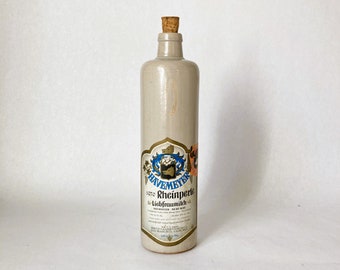 Vintage 1970 Rheinperle Liebfraumlich Stoneware Bottle | Havemeyer German Wine Bottle | Bar Cart Decor