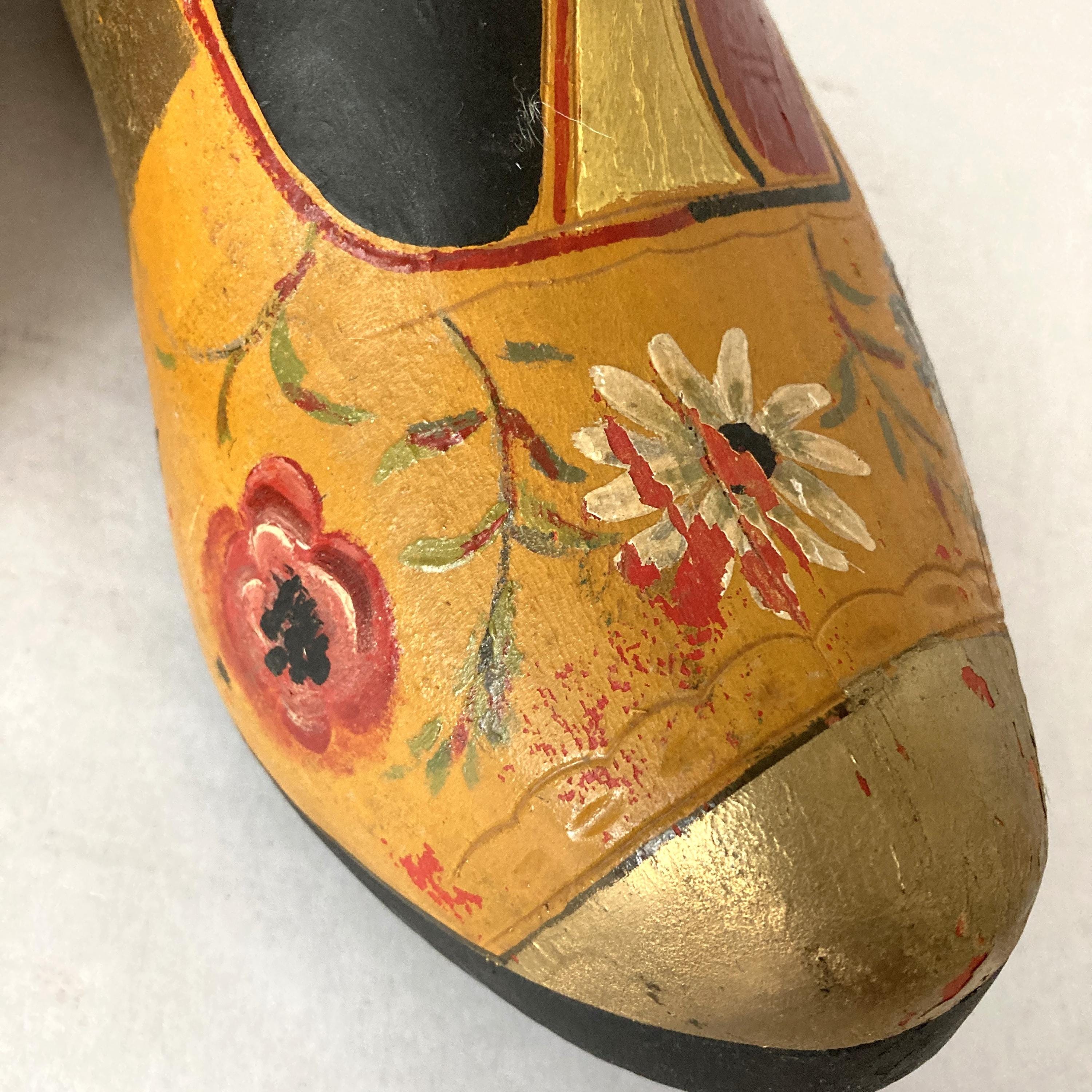 Handmade SHOES FORMEN 中古　言の葉の庭 Vintage German Wooden Shoes Hand Carved and Painted for Decor - Etsy