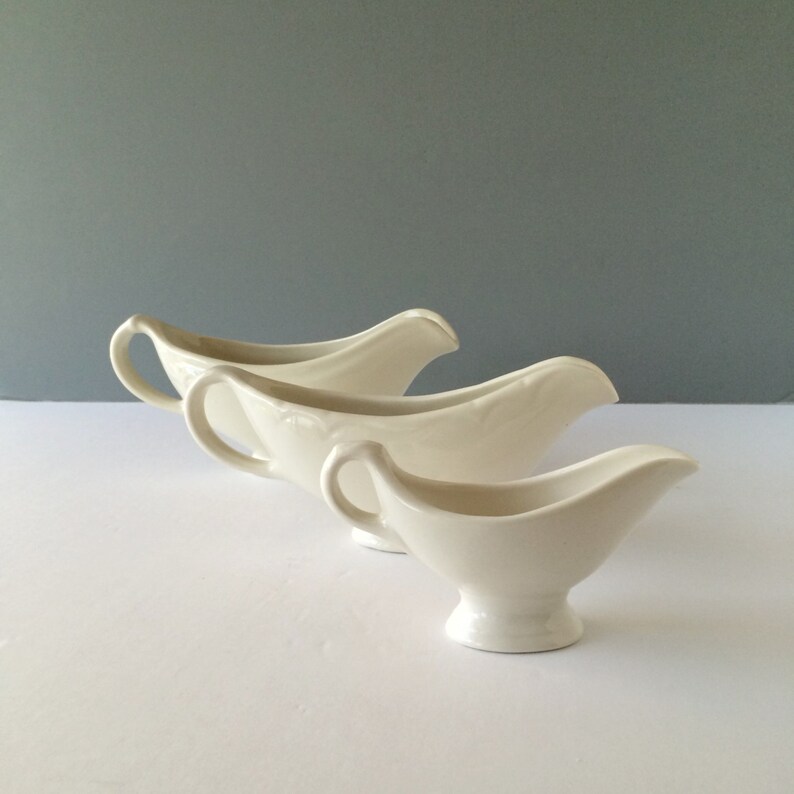 Three Vintage Restaurant Gravy Boats White Gravy Boats Hotel Etsy