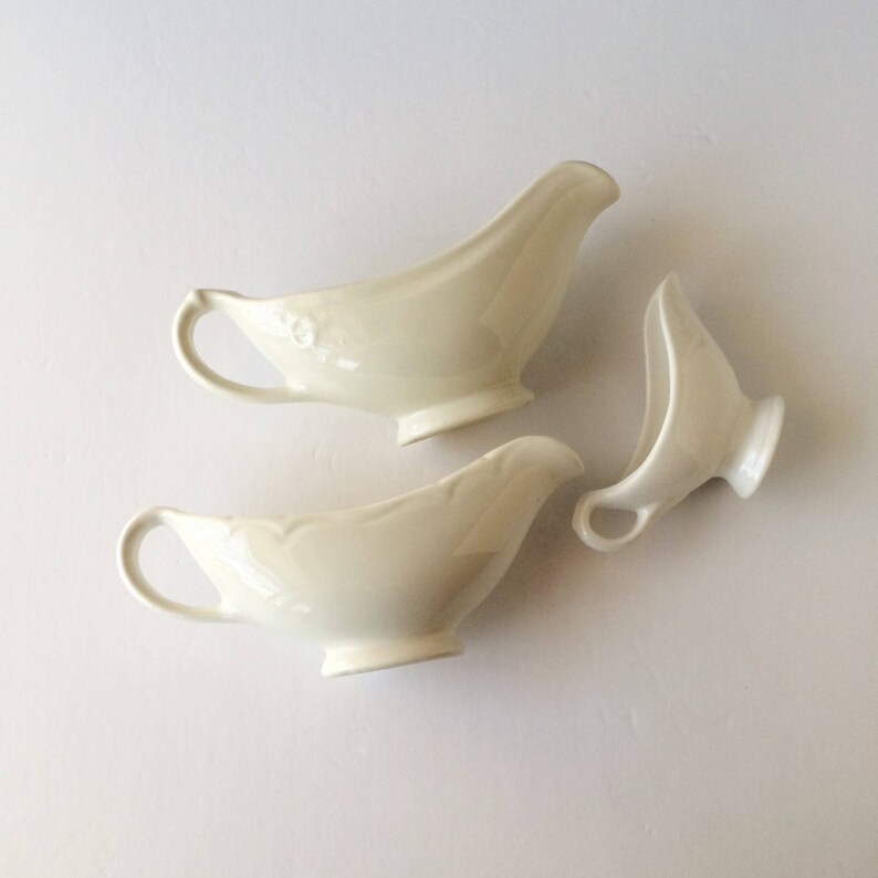 Three Vintage Restaurant Gravy Boats White Gravy Boats Hotel Etsy