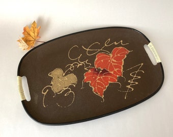 Vintage Tilso Japan Autumn Leaf Tray | 1960s MCM Serving Decor
