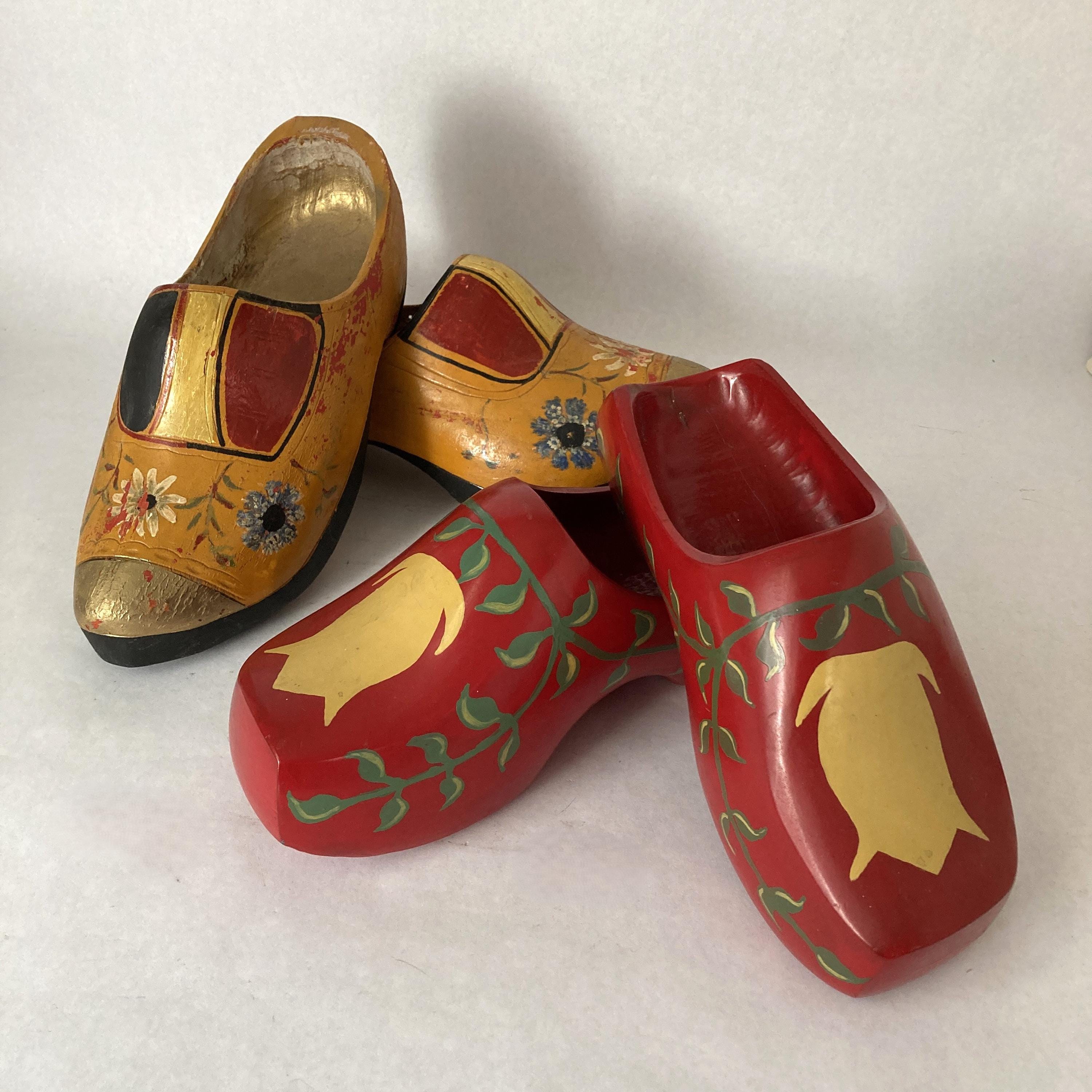 Vintage German Wooden Shoes Hand Carved and Painted for Decor - Etsy