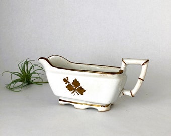 Antique Alfred Meakin Tea Leaf Gravy Boat | Royal Ironstone China England | Gifts for Her