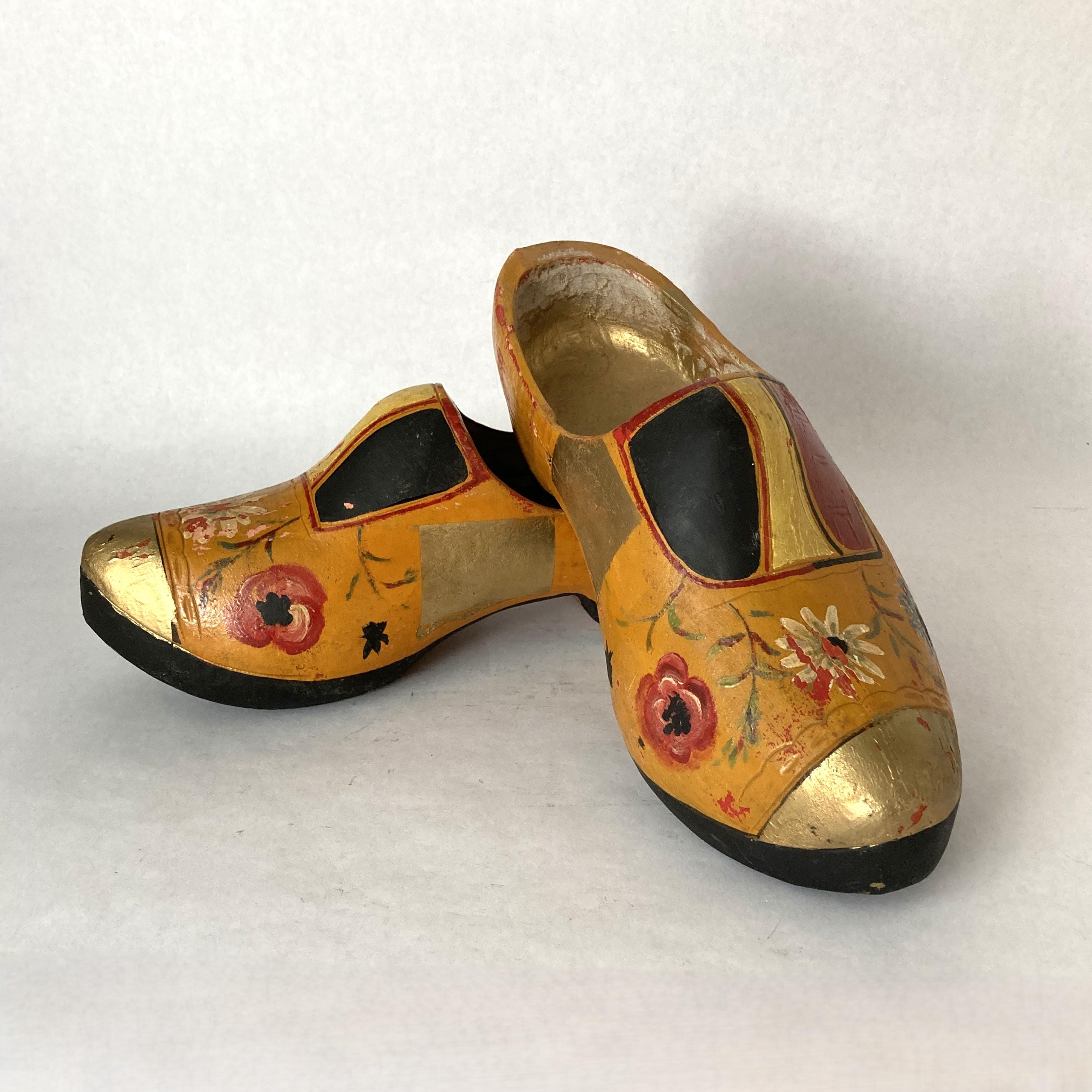 Vintage German Wooden Shoes Hand Carved and Painted for Decor - Etsy