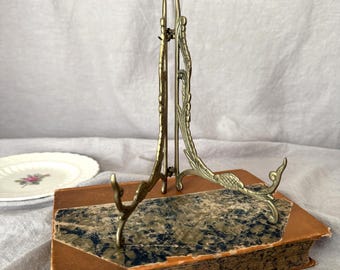 Vintage Ornate Solid Brass Easel 6.5"