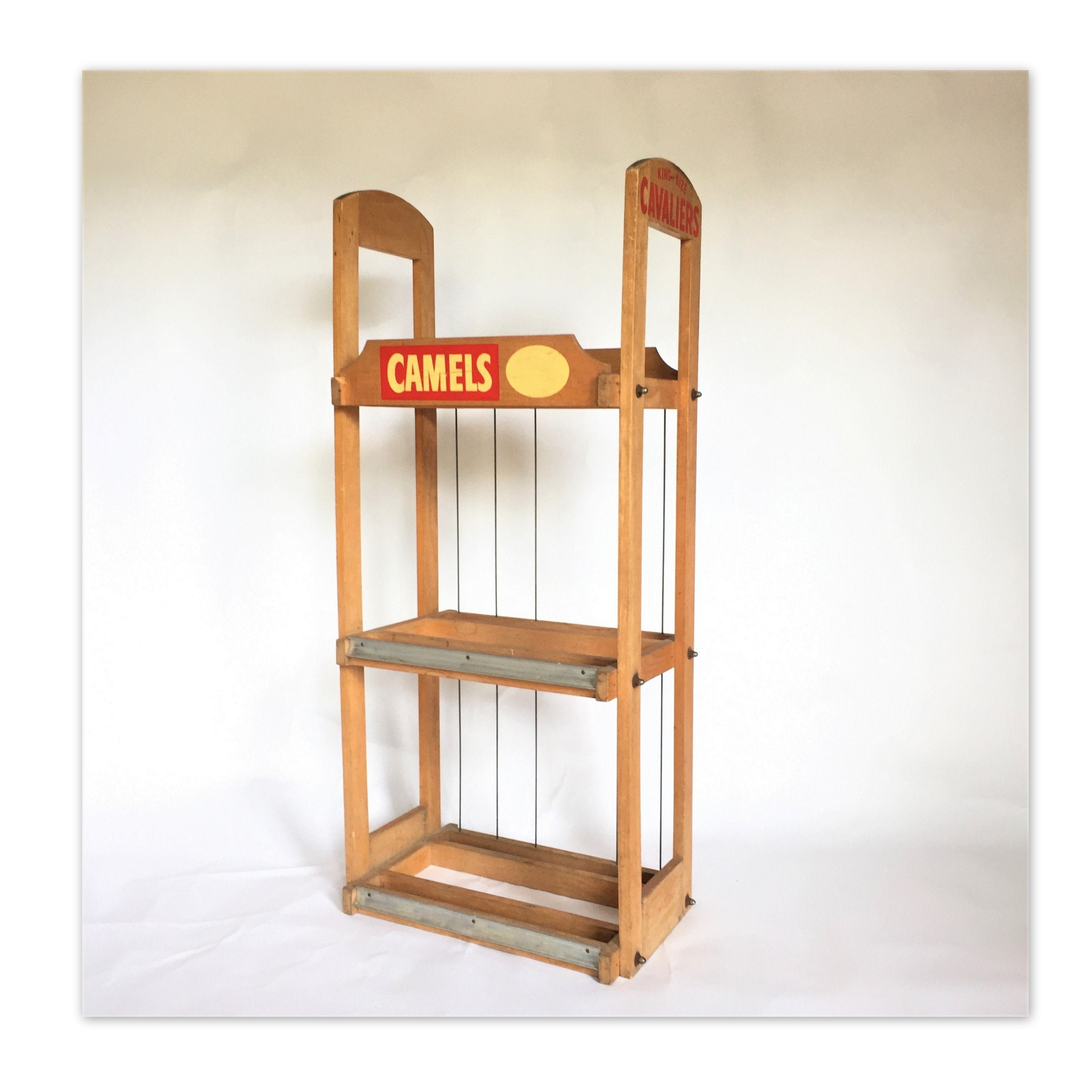 Vintage Camel and King Cavalier Cigarette Store Display Rack