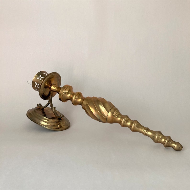 Vintage Brass Candle Sconces With Williamsburg Style Clear Etsy