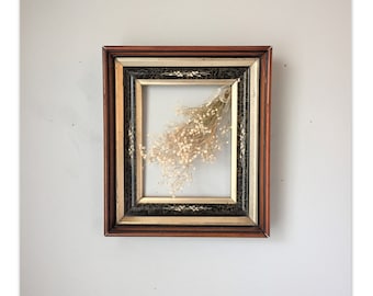Antique Shadowbox Picture Frame Gesso and Gilding on Wood 15 1/4 x 13 3/8 Inches Overall For 8x10 Art or Photo