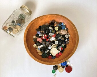 Vintage Buttons in Quart Ball Jar | 20th Century Collection of Buttons Approximately 1.5 Lbs