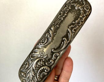 Vintage to Antique Ornate Silver Plated Clothes Brush