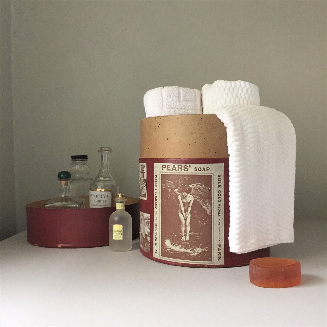 Vintage Bathroom Storage Bin or Hat Box Victorian Personal - Etsy