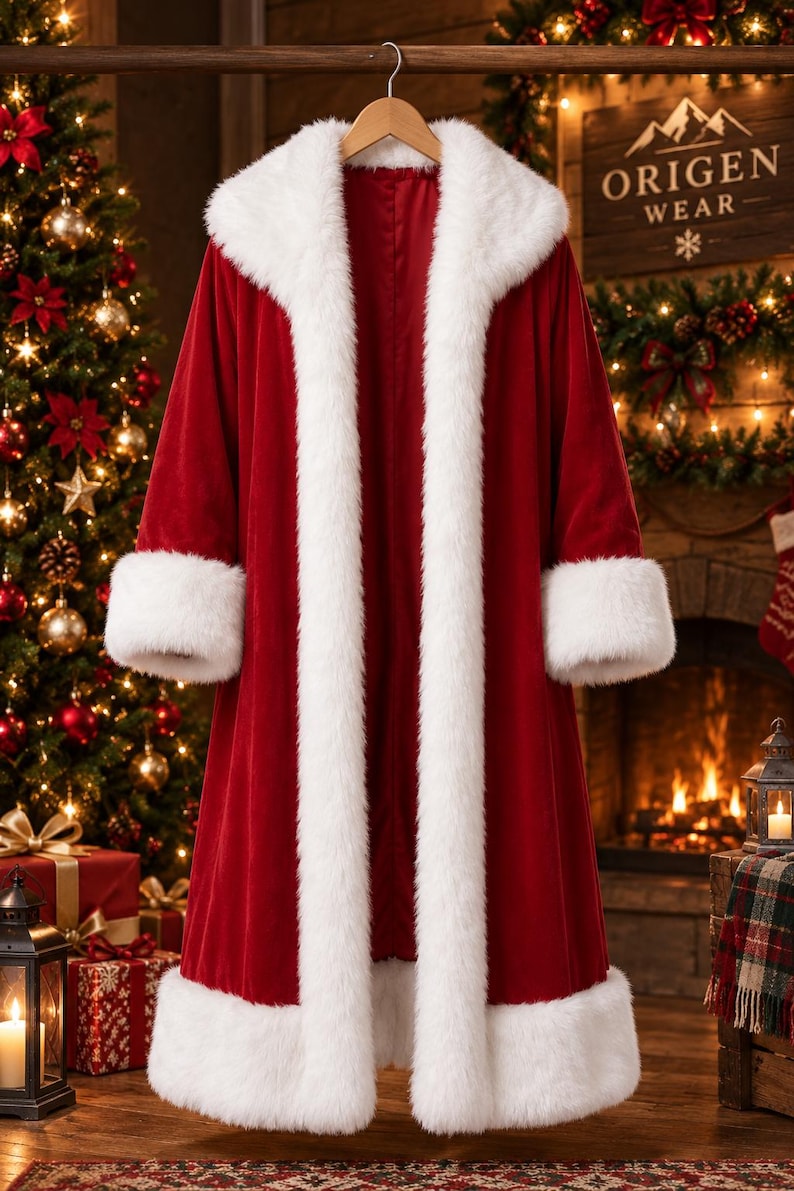 Halco Santa Suits Professional Red Velvet Santa Suit | Faux Fur Trim, Christmas Performer ...