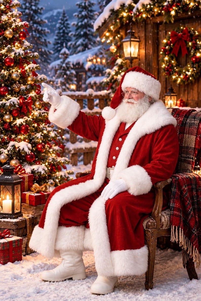 Halco Santa Suits Professional Red Velvet Santa Suit | Faux Fur Trim, Christmas Performer ...