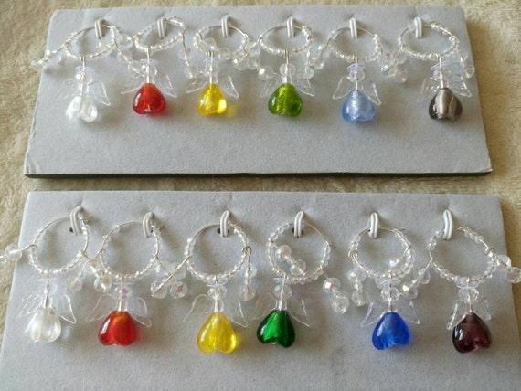 Angel wine glass charms