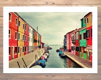 INSTANT DOWNLOAD - 11 "x 14" Burano, Italien - Burano Canal - Artwork - Reisen Print - Wohnkultur - Fotografie