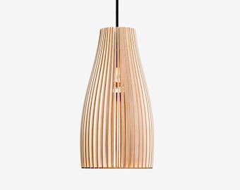 ENA Pendelleuchte aus Holz, Hängelampe, Holz Lampe