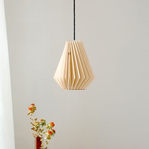 HEKTOR wood lamp, wooden lampshade, pendant lighting, hanging light, wood design image 3