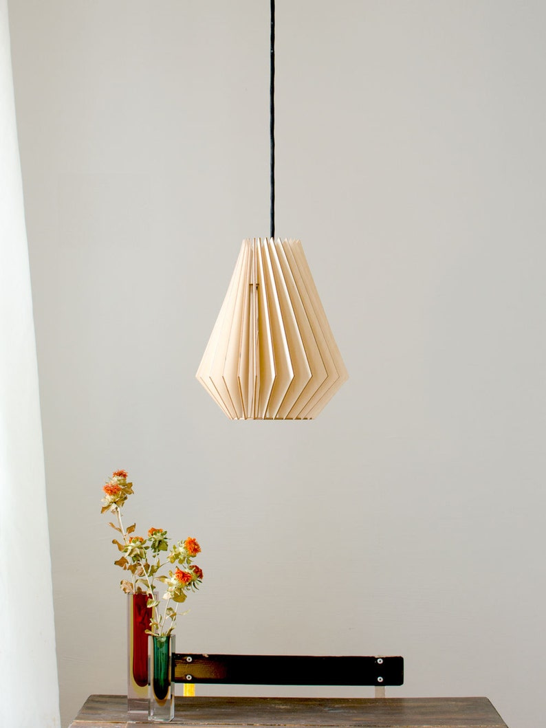 HEKTOR wood lamp, wooden lampshade, pendant lighting, hanging light, wood design image 3