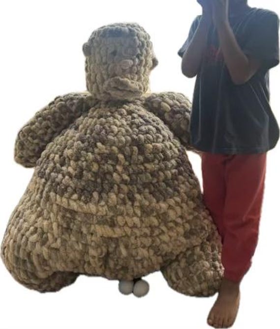 Giant Crochet Bean Bag Chair: Massive Plush Lounger for Reading, Pick-up Only