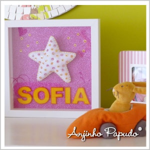 Personalized Frame for Kids Room - Name and Star!