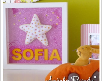 Personalized Frame for Kids Room - Name and Star!