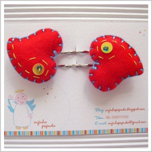 One Valentine Red Heart Bobby Pin For her image 2