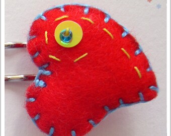 One Valentine Red Heart Bobby Pin! For her!