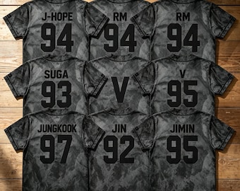 Maglia personalizzata del tour mondiale BTS Arirang 2026 | Maglia a maniche lunghe in rete effetto marmo scuro con bottoni, abbigliamento per concerti Kpop, regalo per gli Army