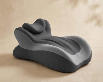 Ergonomic Reading Pillow, Memory Foam Neck and Arm Support Cushion, Multiuse Bed Rest Pillow with Removable Cover for Reading and Relaxing