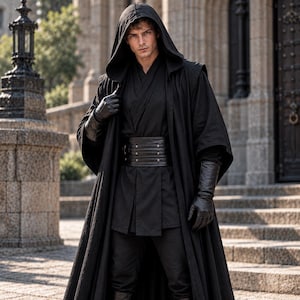 Dark Maul Inspired Sith Lord Cosplay Costume Black Jedi Robe Tunic Star Wars Outfit