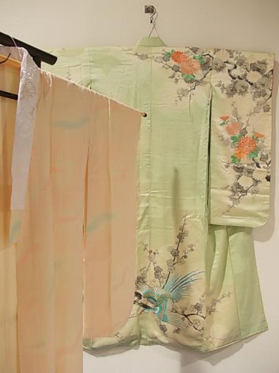 Beautiful Embroidered Furisode Kimono and Juban Un