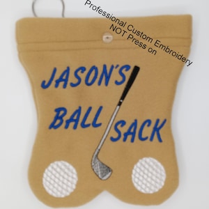 Personalized Golf Ball Bag: Embroidered Ball Sack, Funny Golfer Gift