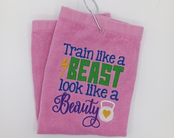 Fitness towel gift - Personalized gift for the weightlifter to take to the gym - Fun useful gift - fitness gift - Body building work out