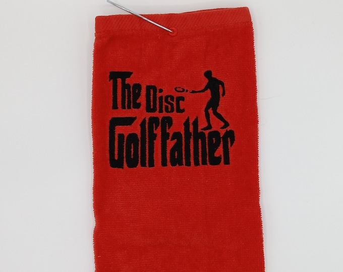 Disc golf fathers day gift, Personalized Disc Golf Sweat Towel, Embroidered Frisbee golf gift for men, dad, fun useful handy golf gift