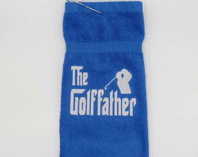 Father's day useful golf gift,  Embroidered personalized golf father towel, Bachelor party wedding gifts, Funny gag gift for sports dad