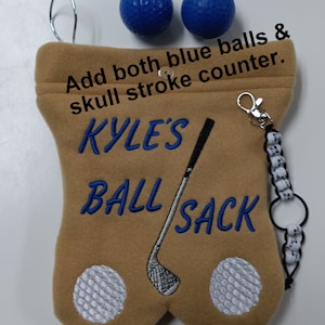 GOLF BALL BAG Ball sack Useful Fathers Day gift Personalized Funny golfing Golfers for men Birthday outdoor sports humor adult image 10