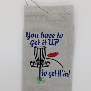 Funny custom disc golf towel - Humorous useful personalized monogrammed  disc golfer gift- sports towel adult humor - Frisbee golf gift
