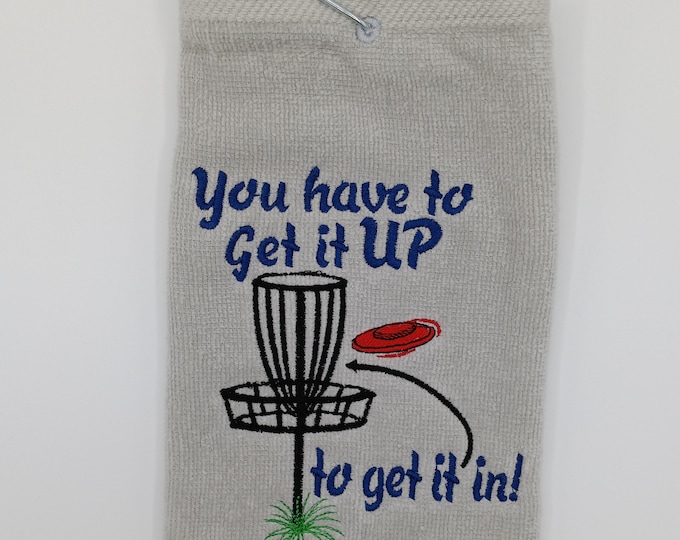 Funny custom disc golf towel - Humorous useful personalized monogrammed  disc golfer gift- sports towel adult humor - Frisbee golf gift