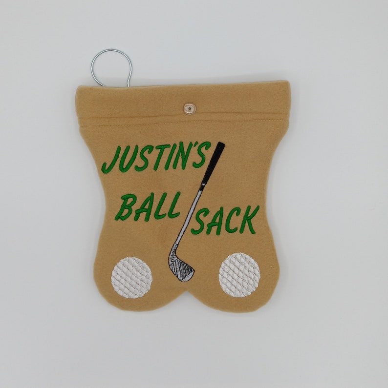 GOLF BALL BAG Ball sack Useful Fathers Day gift Personalized Funny golfing Golfers for men Birthday outdoor sports humor adult image 4