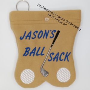 GOLF BALL BAG Ball sack Useful Fathers Day gift Personalized Funny golfing Golfers for men Birthday outdoor sports humor adult image 1