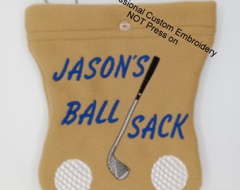 GOLF BALL BAG - Ball sack - Useful Fathers Day gift - Personalized - Funny golfing - Golfers for men - Birthday outdoor sports humor -adult