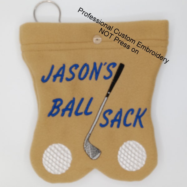 GOLF BALL BAG - Ball sack - Useful Fathers Day gift - Personalized - Funny golfing - Golfers for men - Birthday outdoor sports humor -adult