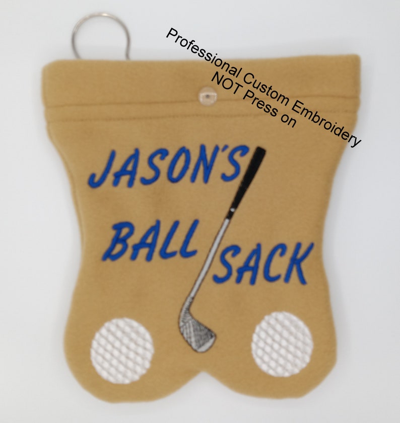 GOLF BALL BAG - Ball sack - Useful Fathers Day gift - Personalized - Funny golfing - Golfers for men - Birthday outdoor sports humor -adult