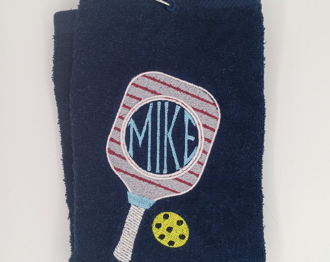 Pickleball towel personalized gift for retirement, grandfather, grandmother, birthday, fathers, mothers day gift, Pickleball tournament gift