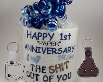 Embroidered Toilet Paper - Funny 1st Anniversary Paper Gift