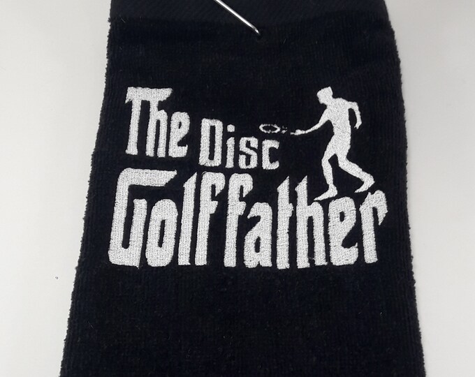 Disc golf fathers day gift, Personalized Disc Golf Towel, Embroidered Frisbee golf gift for men, dad, fun useful handy golf gift, custom