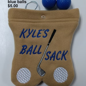 GOLF BALL BAG Ball sack Useful Fathers Day gift Personalized Funny golfing Golfers for men Birthday outdoor sports humor adult image 8