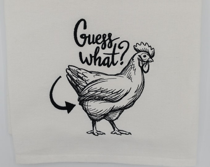 Kitchen tea flour sack towel, Chicken, rooster, cock country kitchen accessory, Fun useful gift for mom, grandma, Farmhouse housewarming