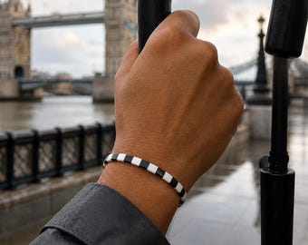 Bracelet Miyuki Tila, noir et ivoire – Londres