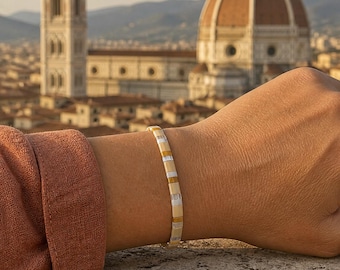 Bracelet Miyuki Tila, Ivoire et Rose poudré – Florence